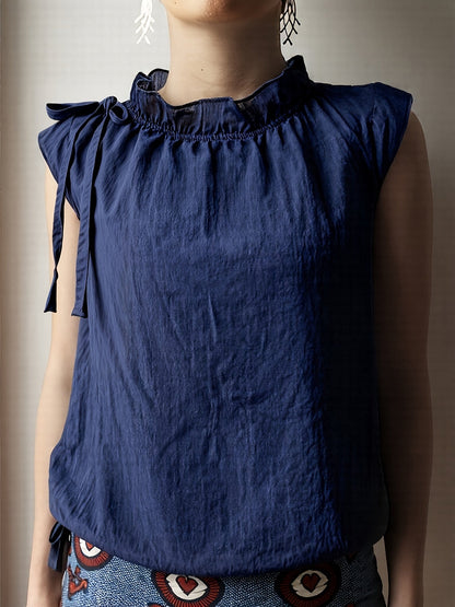 Damen Blusentop mit Rüschenkragen und Schleifendetail – Eleganter Alltags- und Büro-Look