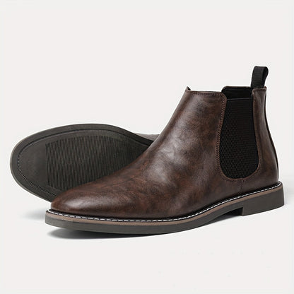 Herren Chelsea Boots Dunkelbraun mit Elastikeinsatz