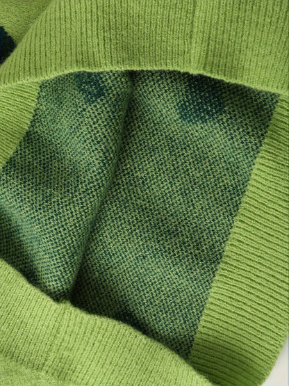 Maglione da donna con motivo a cuori, alla moda e casual, ideale per autunno e inverno