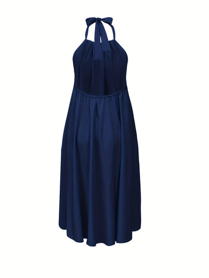 Dame maxikjole rygfri halterneck elegant sommerfest fritid