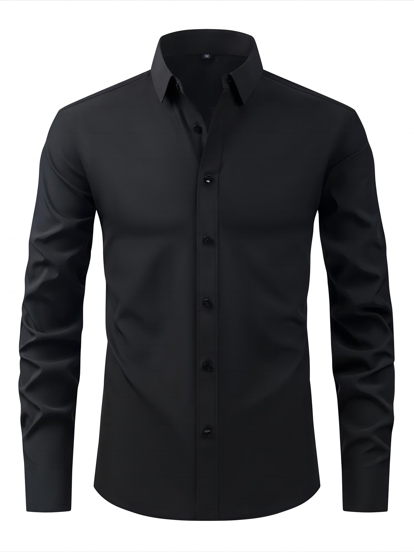 Chemise décontractée business homme coupe slim – Chemise élégante à manches longues pour le quotidien et le bureau