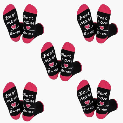Damen Socken Geschenk Lustig – Best Mom Ever – Bequeme Freizeitsocken für Mütter, Muttertagsgeschenk, Geburtstagsidee