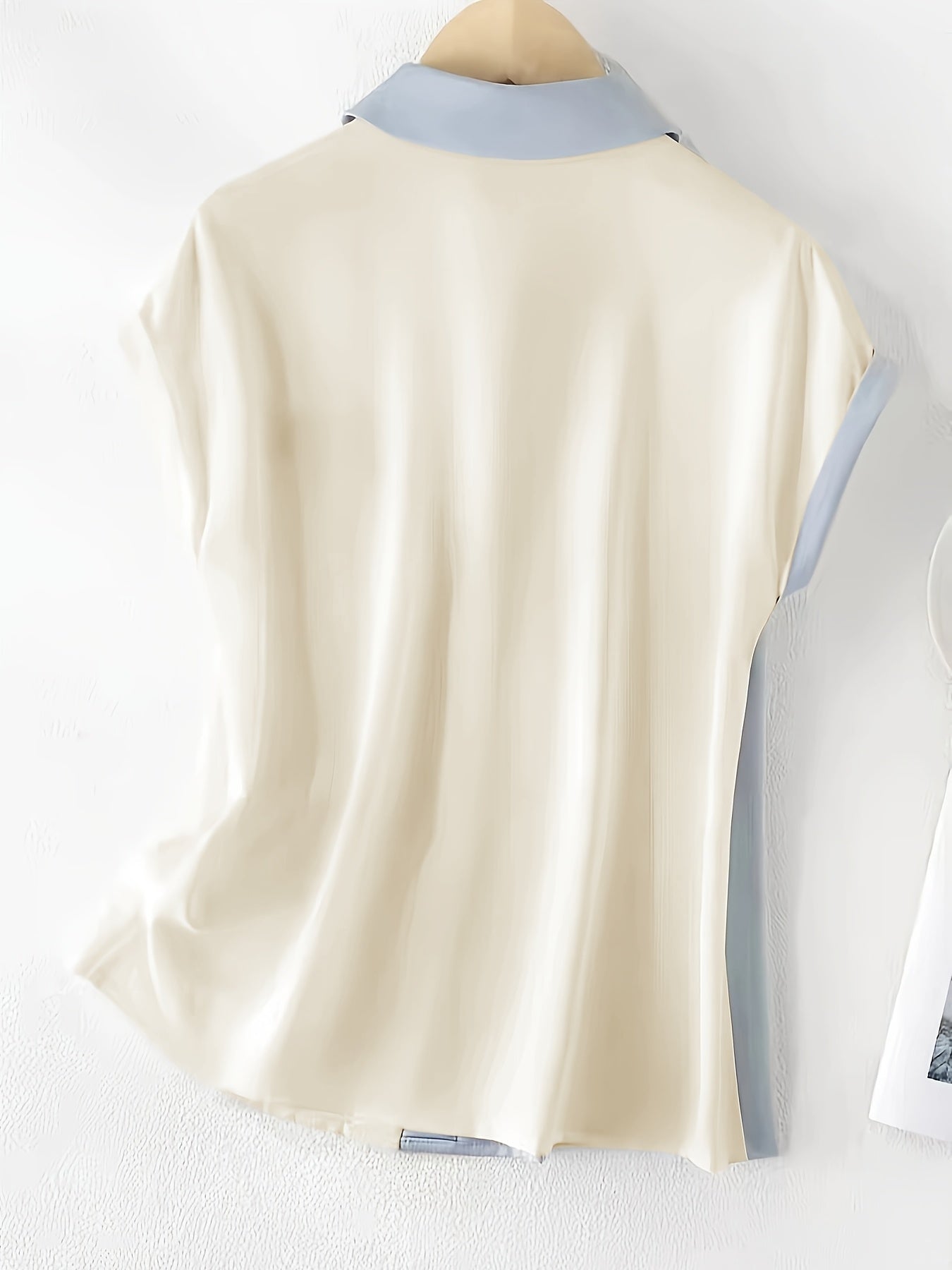 Blusa de mujer sin mangas elegante bicolor verano oficina casual