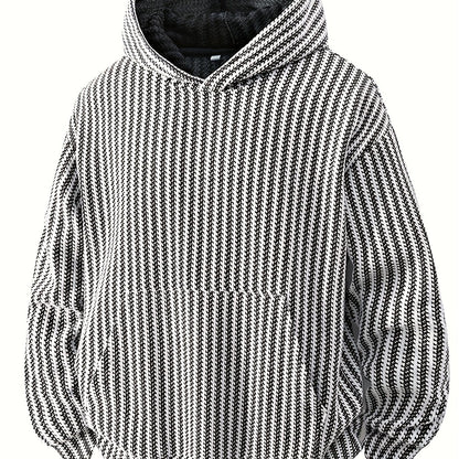 Sudadera con capucha y bolsillo canguro – Diseño acanalado, corte holgado