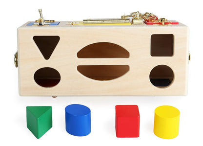 Kinder Montessori Formensortierbox aus Holz – Lernspielzeug für motorische Fähigkeiten
