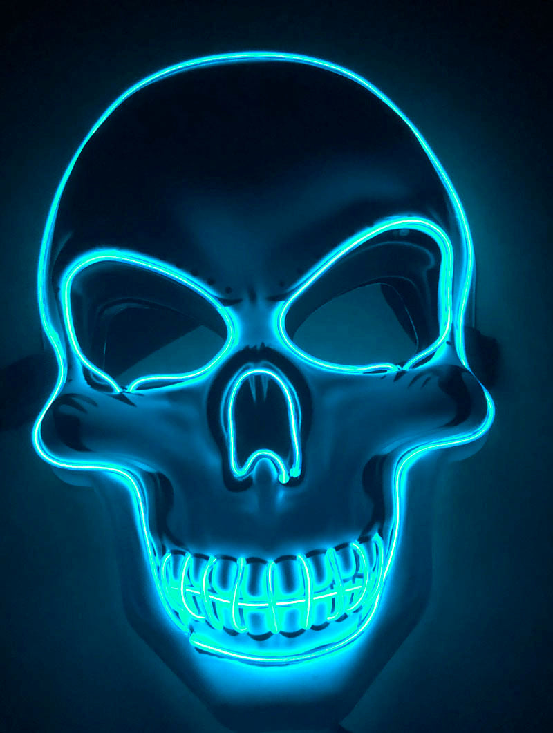 Halloween LED lichtgevend schedelmasker voor volwassenen – Griezelig feest- & kostuummasker