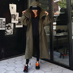 Oversized parka voor dames met extra lange snit en grote capuchon
