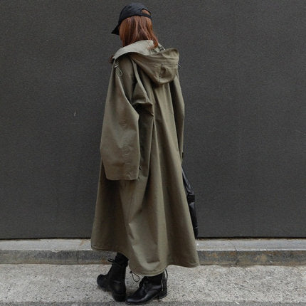 Oversized parka voor dames met extra lange snit en grote capuchon