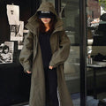 Oversized parka voor dames met extra lange snit en grote capuchon