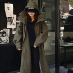 Oversized parka voor dames met extra lange snit en grote capuchon