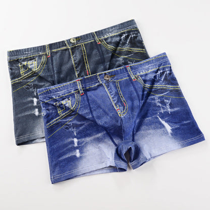 Boxers pour hommes effet jean – Sous-vêtements tendance pour le quotidien et les loisirs