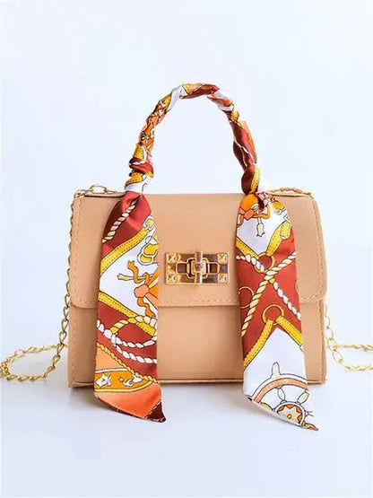 Borsa da donna con manico a sciarpa e tracolla a catena – Elegante borsa a spalla per tutti i giorni e eventi