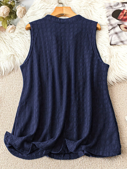 Damen Ärmellose Tunika Bluse mit V-Ausschnitt – Eleganter Freizeit-Look für Alltag und Büro