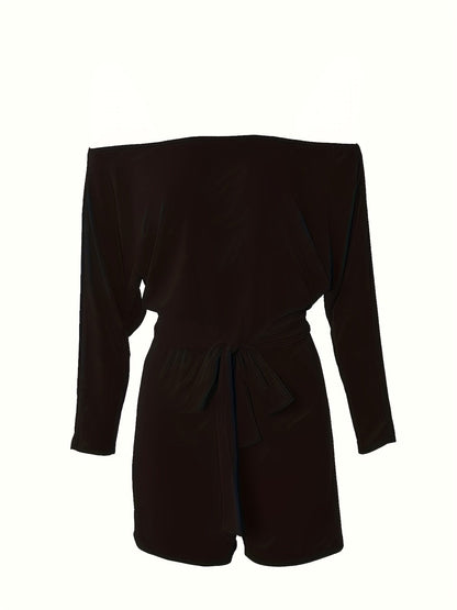 Dame Off-Shoulder Jumpsuit Kortærmet – Moderne Sommerdragt til Fritid og Ferie