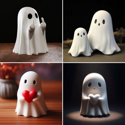 Figura Decorativa Fantasma Halloween con Dito Medio – Decorazione Divertente e Birichina per Halloween