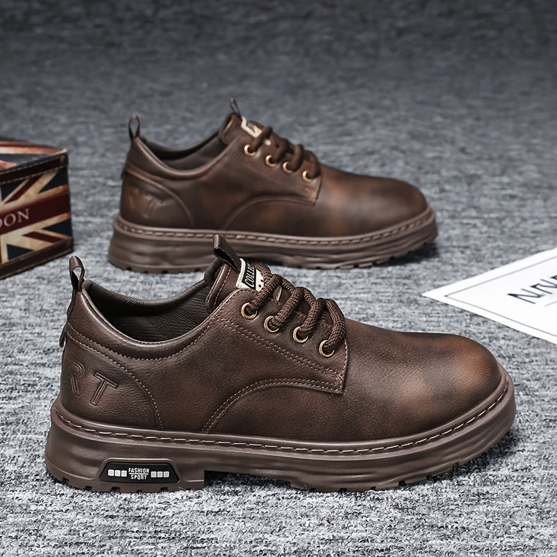 Herren Schnürschuh Casual mit Profilsohle Schwarz