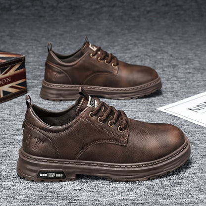 Herren Schnürschuh Casual mit Profilsohle Schwarz