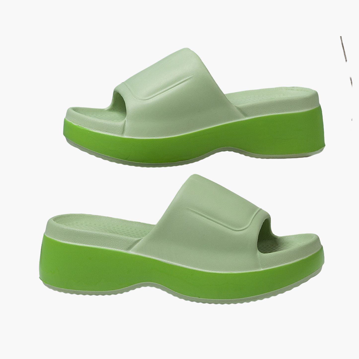 Damen Plateau-Slipper für den Sommer – Bequeme Freizeit Hausschuhe mit offenem Zehenbereich