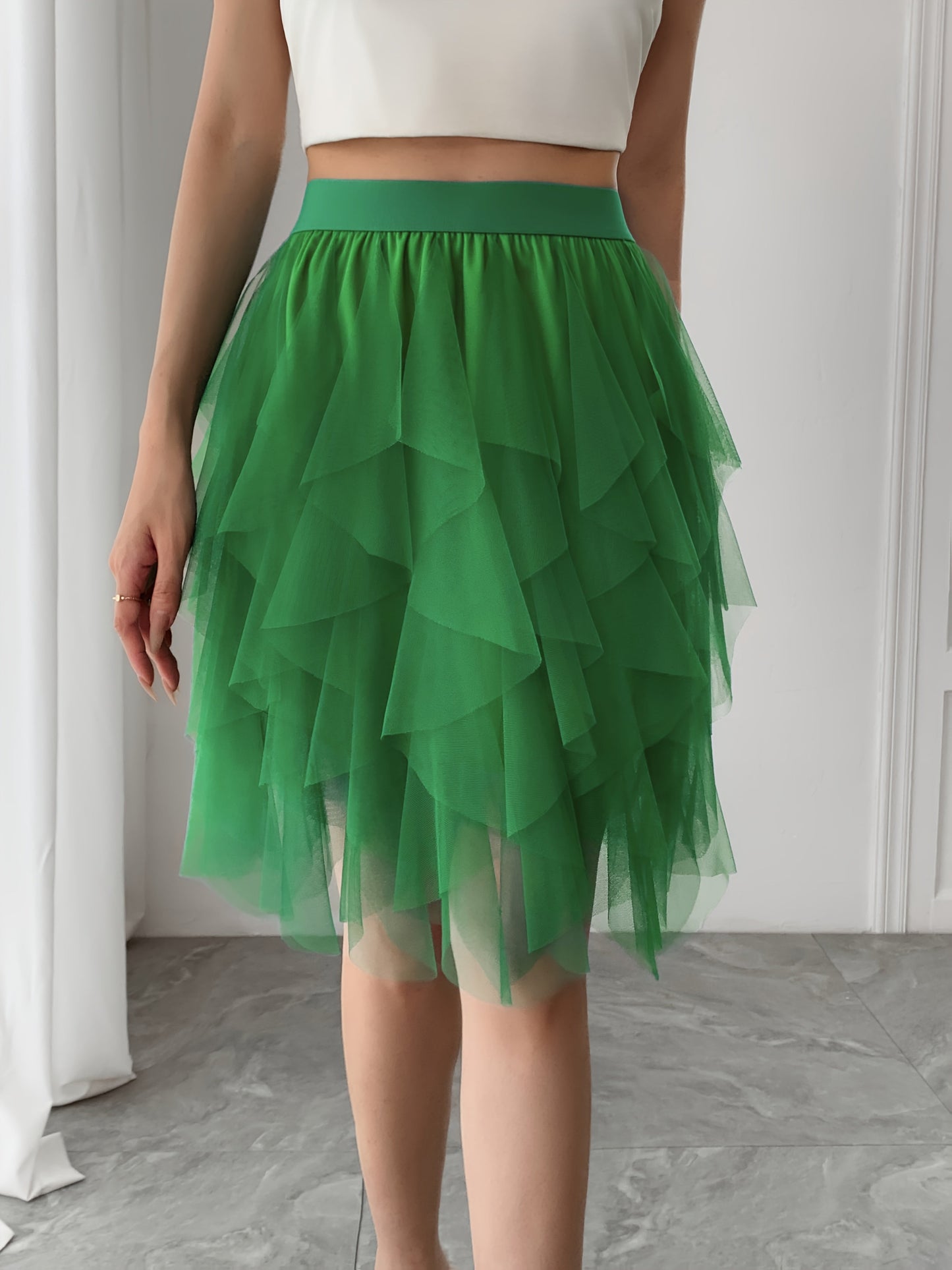 Damen Tüllrock Kurz Mehrlagig Flatternd Eleganter Stil – Perfekt für Party und Alltag