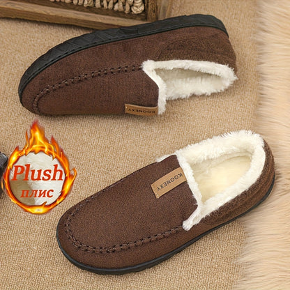 Brune, forede hjemmesko til mænd – behagelige slippers