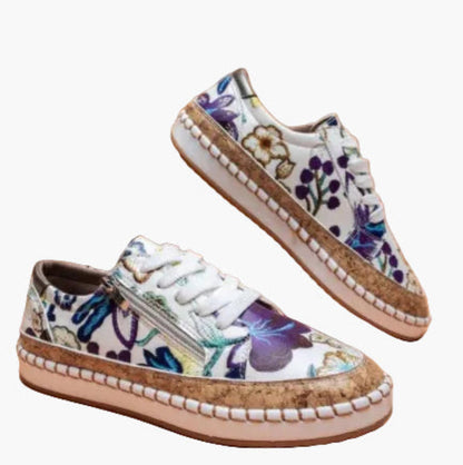 Sneaker da donna con motivo floreale – Scarpe alla moda per tempo libero, quotidiano e passeggiate