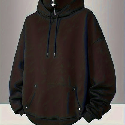 Unisex-hoodie zwart met hoge kraag en ritssluiting