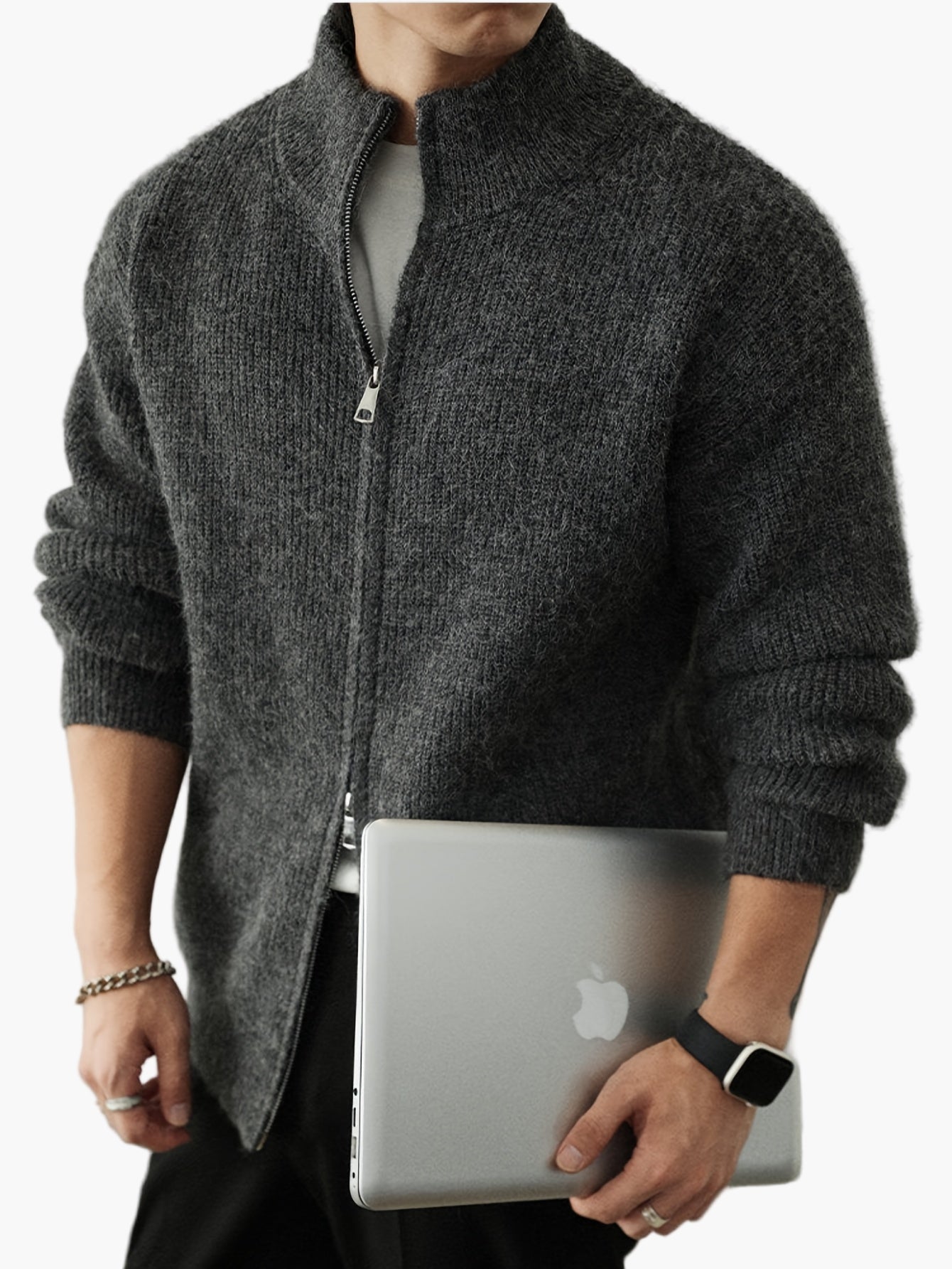 Cardigan homme avec fermeture éclair – Style décontracté pour toutes les saisons