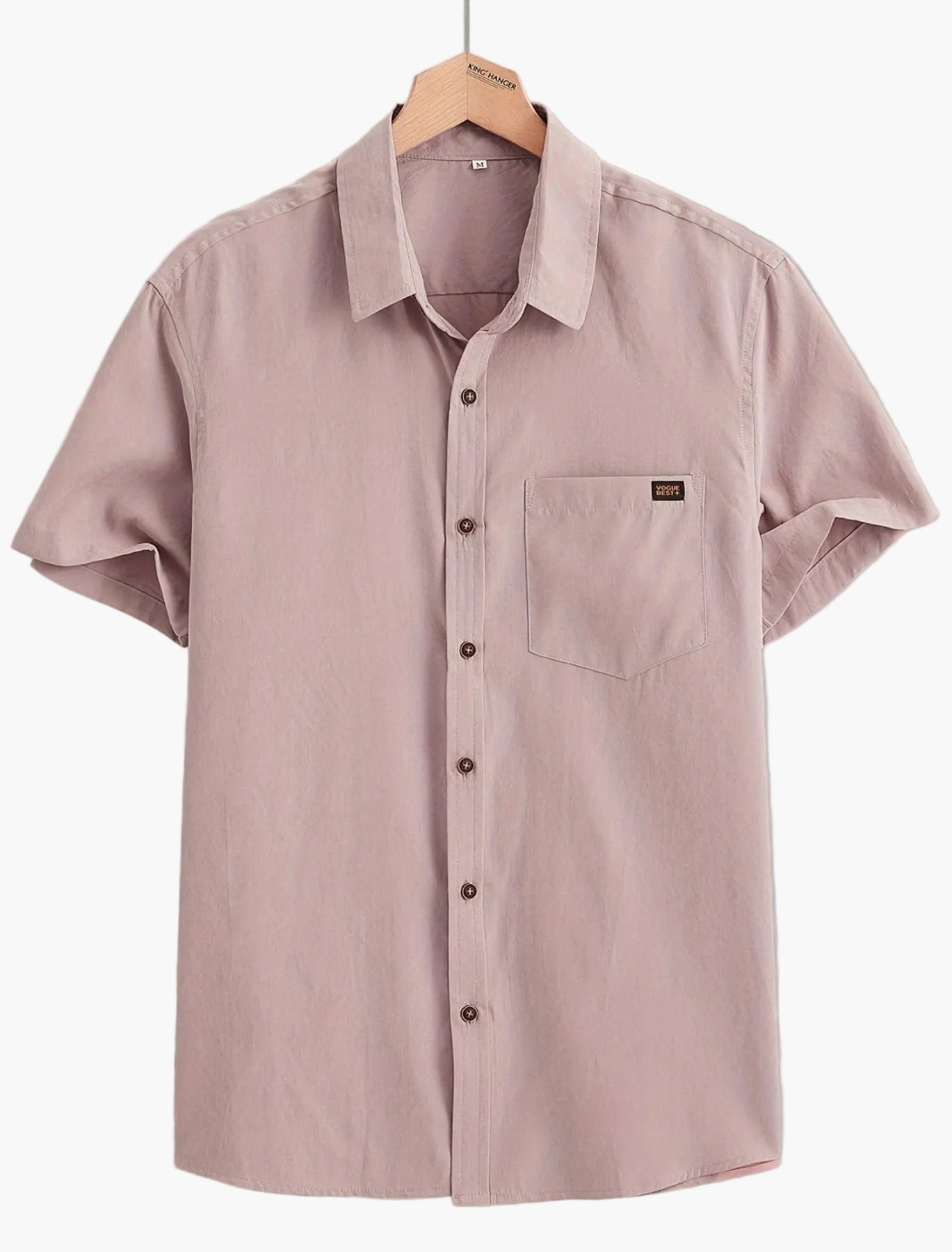 Chemise décontractée homme à manches courtes avec patte de boutonnage – Chemise d'été moderne pour le quotidien et le bureau