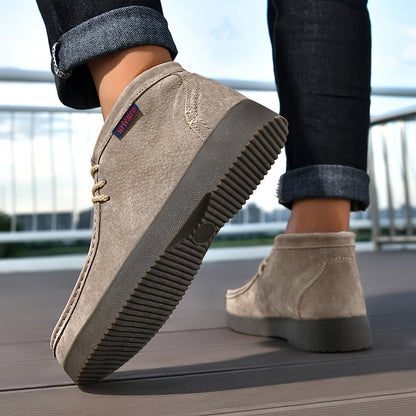 Herren Chukka Schnürschuhe Wildleder-Optik Moccasin-Stil