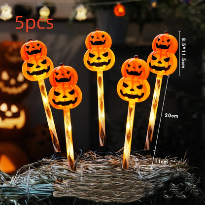 Halloween LED havepinde med spøgelseslys – Dekoration til have & fest