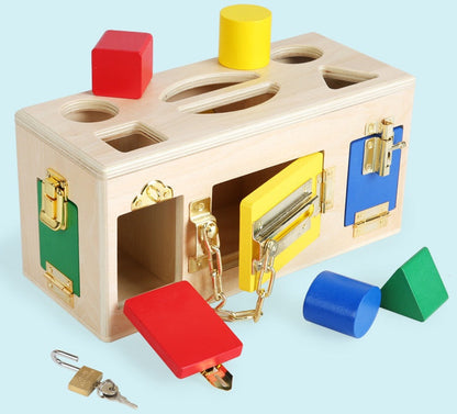 Kinder Montessori Formensortierbox aus Holz – Lernspielzeug für motorische Fähigkeiten