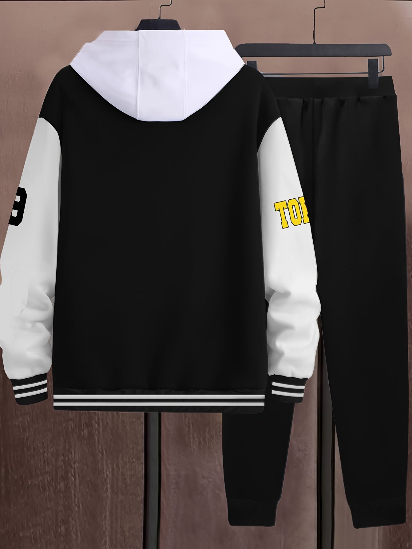 Heren-trainingspak voor honkbal – jack en joggingbroek met applicaties in collegestijl