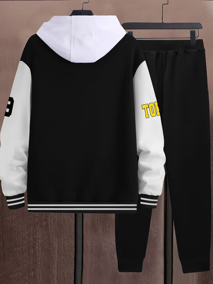 Heren-trainingspak voor honkbal – jack en joggingbroek met applicaties in collegestijl
