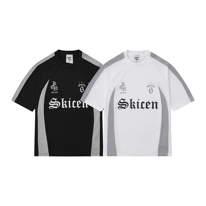 Męski t-shirt hip-hop streetwear z retro napisem – miejski styl, koszulka na co dzień