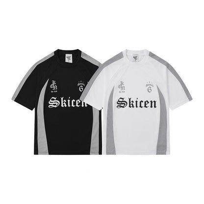 Męski t-shirt hip-hop streetwear z retro napisem – miejski styl, koszulka na co dzień