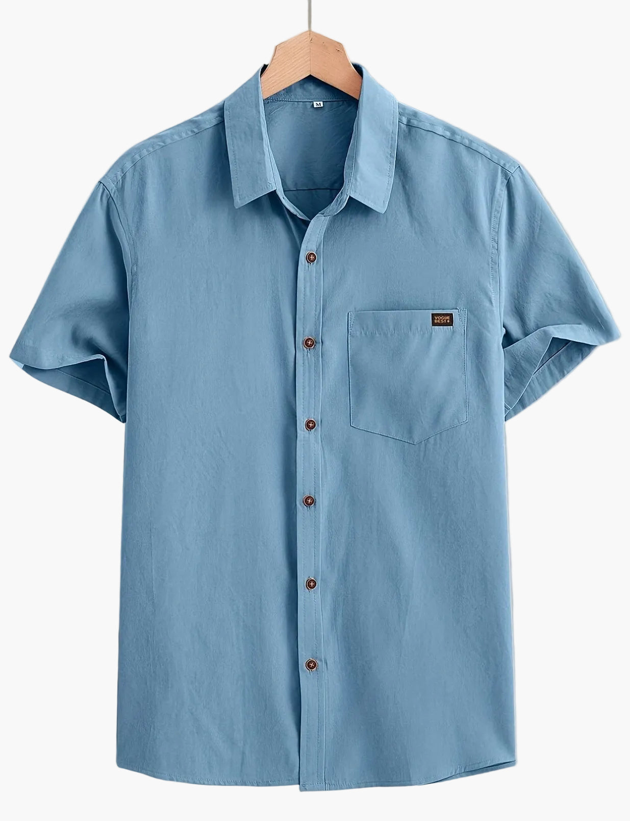 Chemise décontractée homme à manches courtes avec patte de boutonnage – Chemise d'été moderne pour le quotidien et le bureau