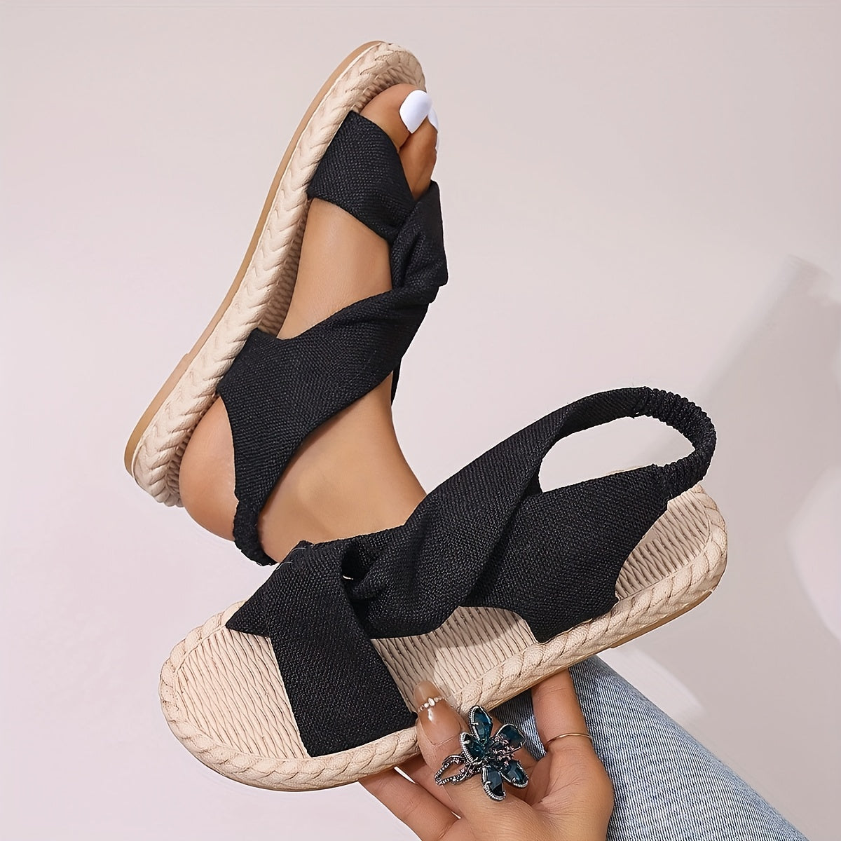 Sandali estivi da donna con cinturini incrociati e suola piatta – Scarpe casual alla moda per tutti i giorni e vacanze