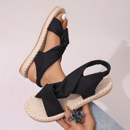Sandali estivi da donna con cinturini incrociati e suola piatta – Scarpe casual alla moda per tutti i giorni e vacanze