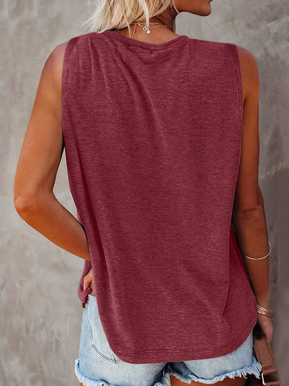 Dames tanktop met mandala zon- en maanprint – boho zomer vrijetijdsshirt