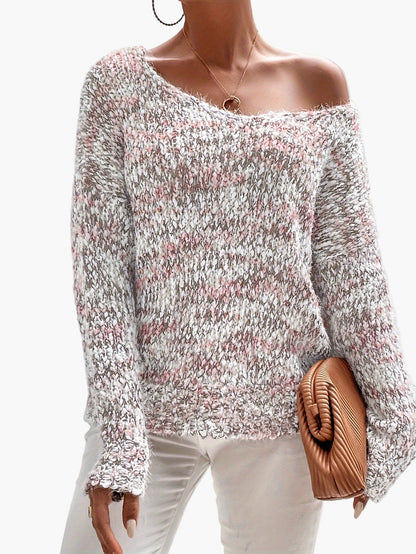 Jersey de mujer en estilo casual holgado – Jersey de punto moderno para el día a día y tiempo libre