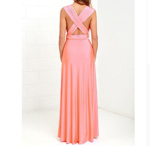 Abito lungo da donna con design schiena scoperta – Abito da sera elegante, versatile, da festa