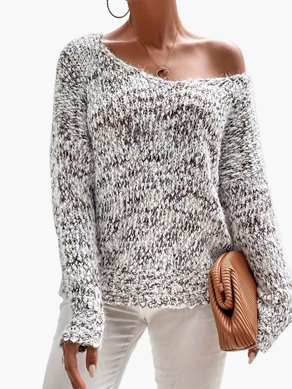 Jersey de mujer en estilo casual holgado – Jersey de punto moderno para el día a día y tiempo libre