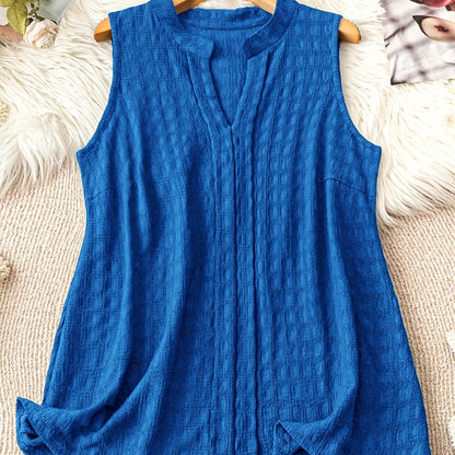 Damen Ärmellose Tunika Bluse mit V-Ausschnitt – Eleganter Freizeit-Look für Alltag und Büro