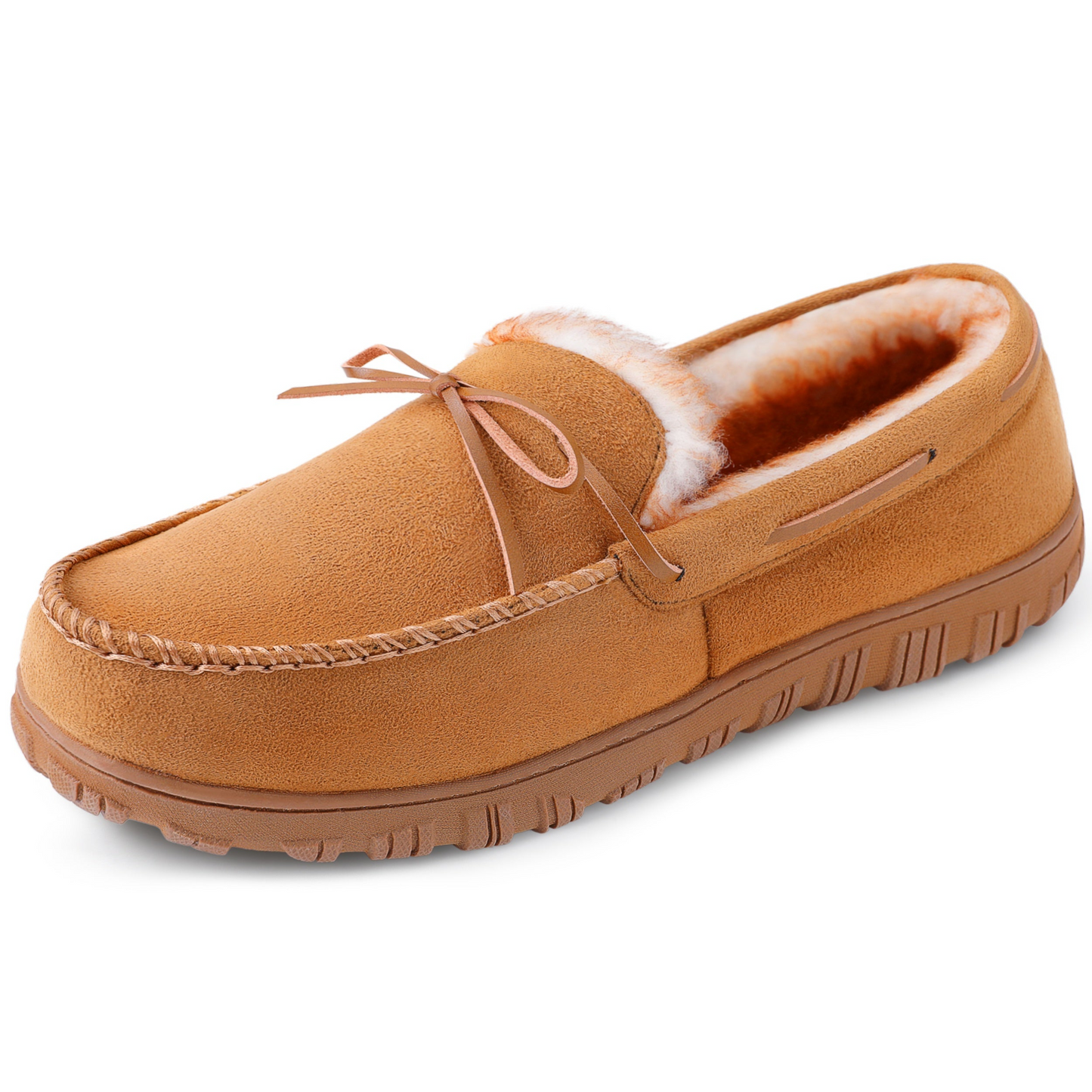 Mokassin Hausschuhe Herren, gefüttert, warm, Braun/Beige/Schwarz