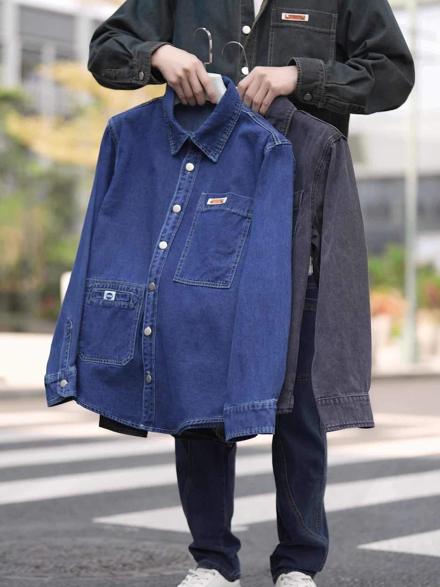 Herre Oversize Denim Skjortejakke – Afslappet Streetstyle til hverdag og fest