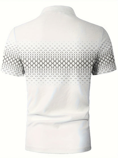 Polo da uomo con stampa geometrica moderna – Maglia casual elegante per tutti i giorni e l’estate