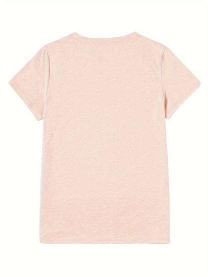 Dame T-shirt med hjerte-motiv – afslappet stil til hverdag og fritid