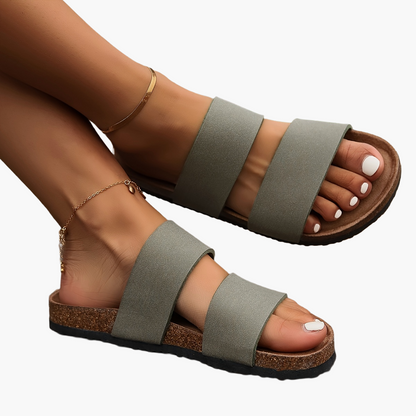 Sandales confort pour femmes à double bride – Mules d'été confortables pour loisirs et quotidien