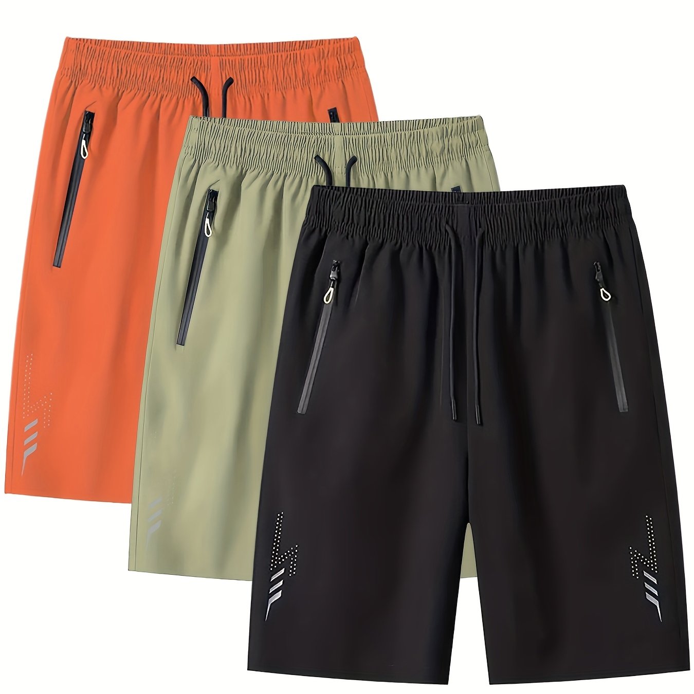 Pantalones cortos deportivos para hombre con bolsillos con cremallera – Ocio y fitness, corte regular