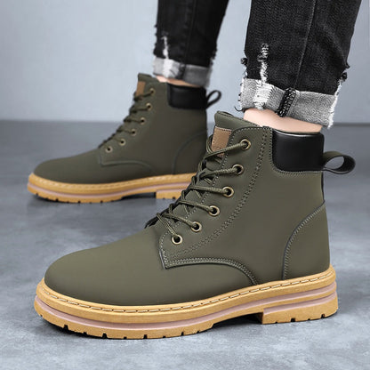Herren Worker Stiefel mit Schnürung und Profilsohle
